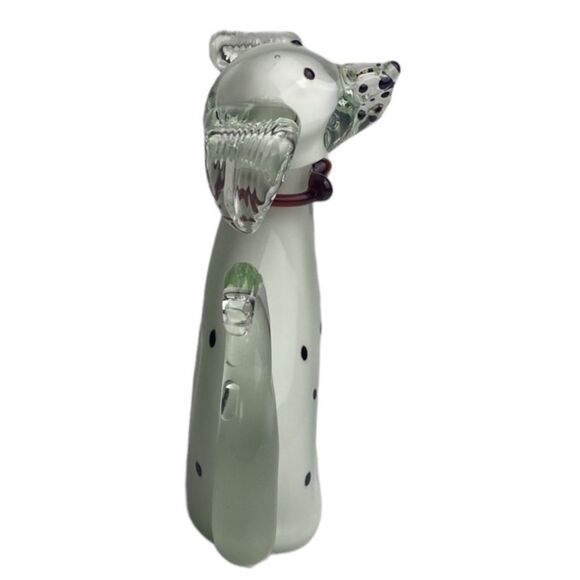 Vintage Handblown Tall 8" Art Glass Dalmatian Dog - Picture 4 of 9